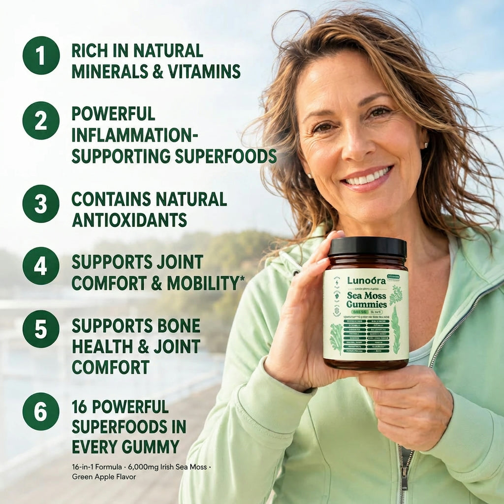 Lunoora Sea Moss Gummies — Natural Joint Support To Help Ease Knee Stiffness & Inflammation